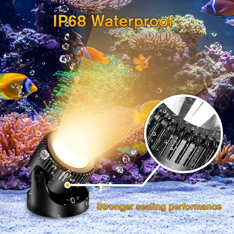 6-Head Warm White LED Underwater Pond Lights