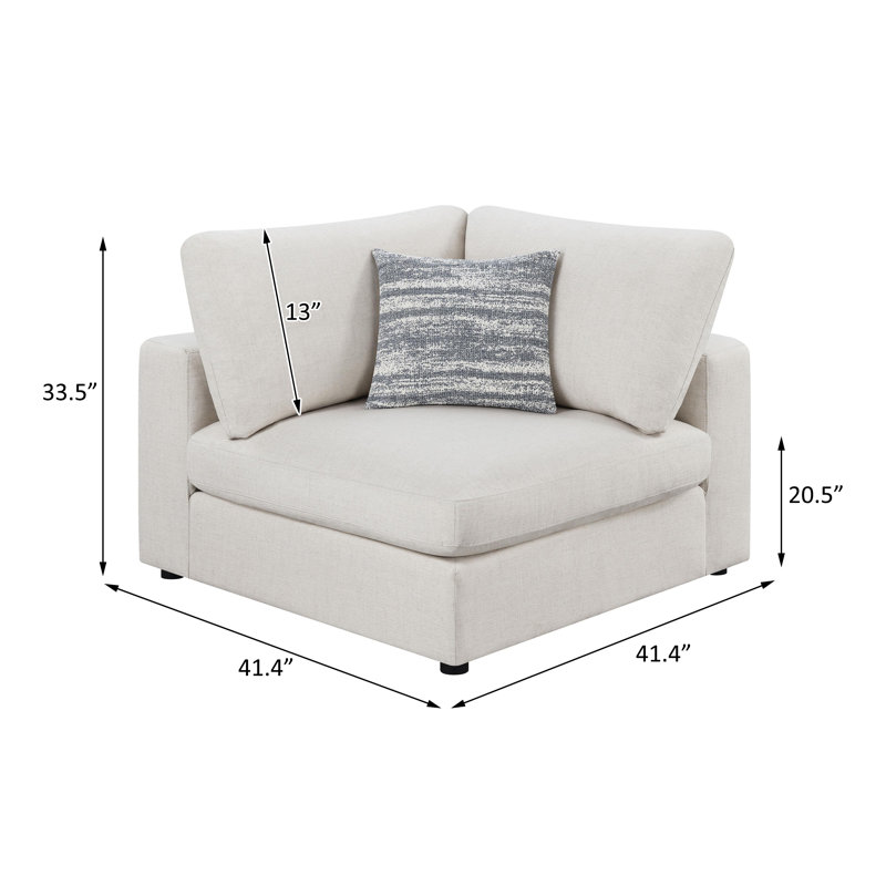 Upholstered Corner, Beige Linen Blend