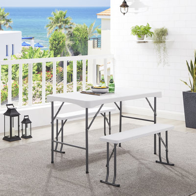 Ensemble 3 pièces de table de pique-nique imperméable et portative Nakaiyah