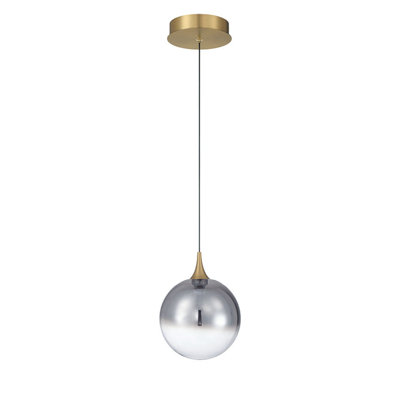 Iissa, luminaire suspendu, 6 po, or, verre fumé