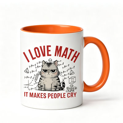 1pc I love mathematics. Logo Ceramic Coffee Mug Coffee Cup Tea Mug Holiday Gift Leisure Time suitable for holding Tea Milk.