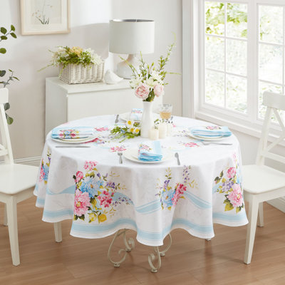 Odenton Rose Cottage Floral Engineered Tablecloth