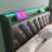360 Degree Led Queen Size Upholstered Bed, Hydraulic Storage, Type-c, Black Pu Grandeur Bed With , Cover-482756034-482756037