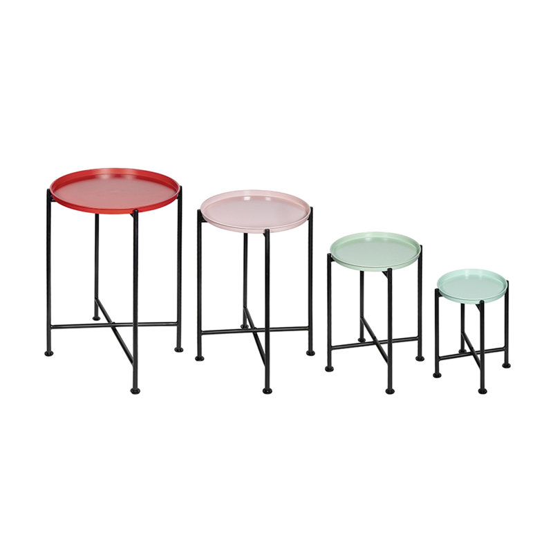 Ensemble de 4 supports à plantes gigognes multicolores