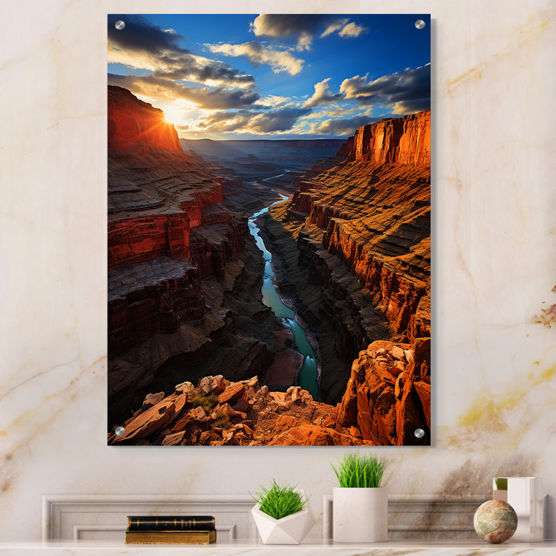 Canyon, dévoilement majestueux I - art mural acrylique Canyon moderne, H 40 po x l 30 po