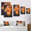 Fleurs de lotus orange grunge - reproduction de cadre photo sur toile-525448951-525448931