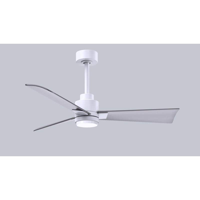 Ventilateur de plafond Alessandra, Blanc mat, 42", Nickel brossé