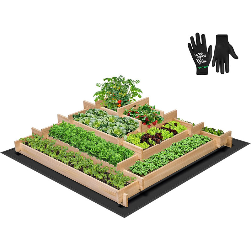 Lit de jardin surélevé 3 pi x 3 pi Myanni