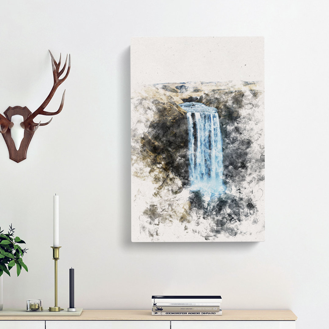Skogafoss Waterfall Iceland - Wrapped Canvas