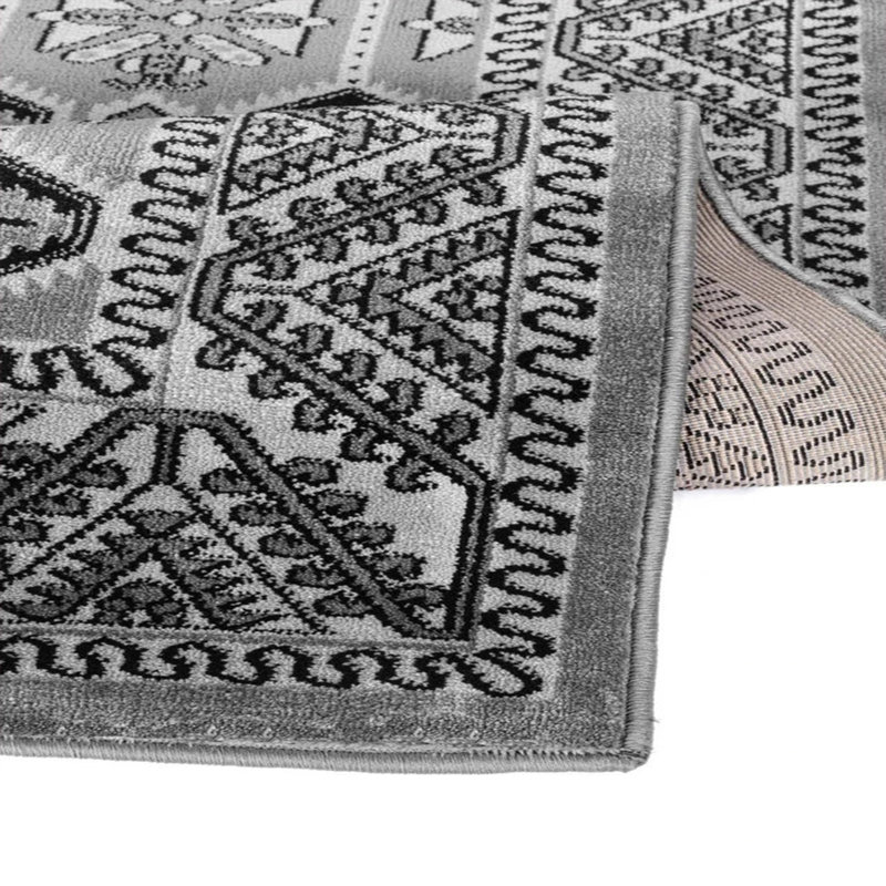 Oriental Indoor / Outdoor Area Rug, Runner 80 x 300 cm, Grey