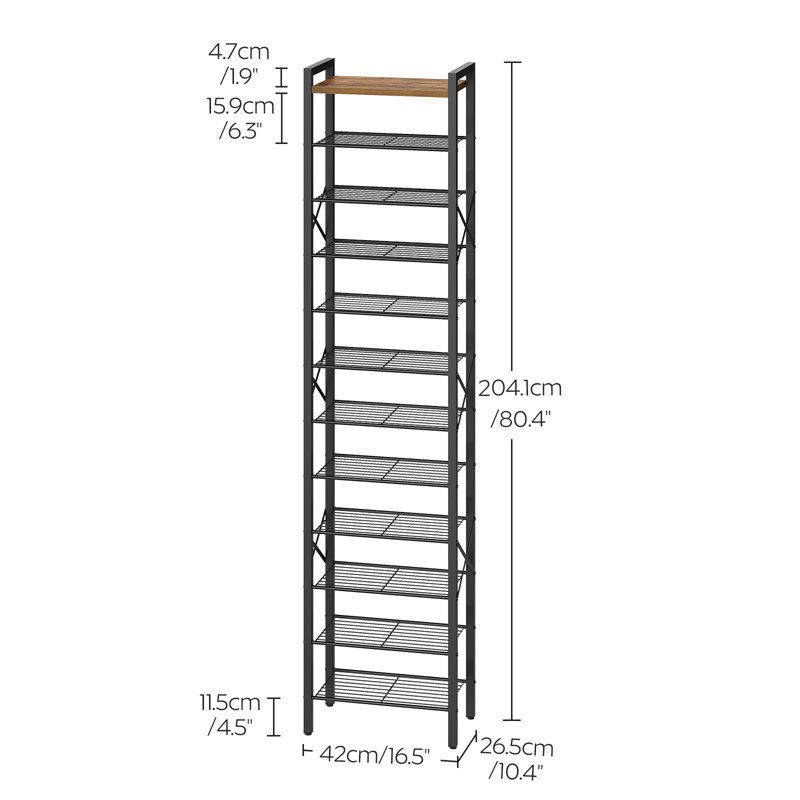 80.4" Tall 12-Tier Shoe Rack Shoe Organizer for Entryway
