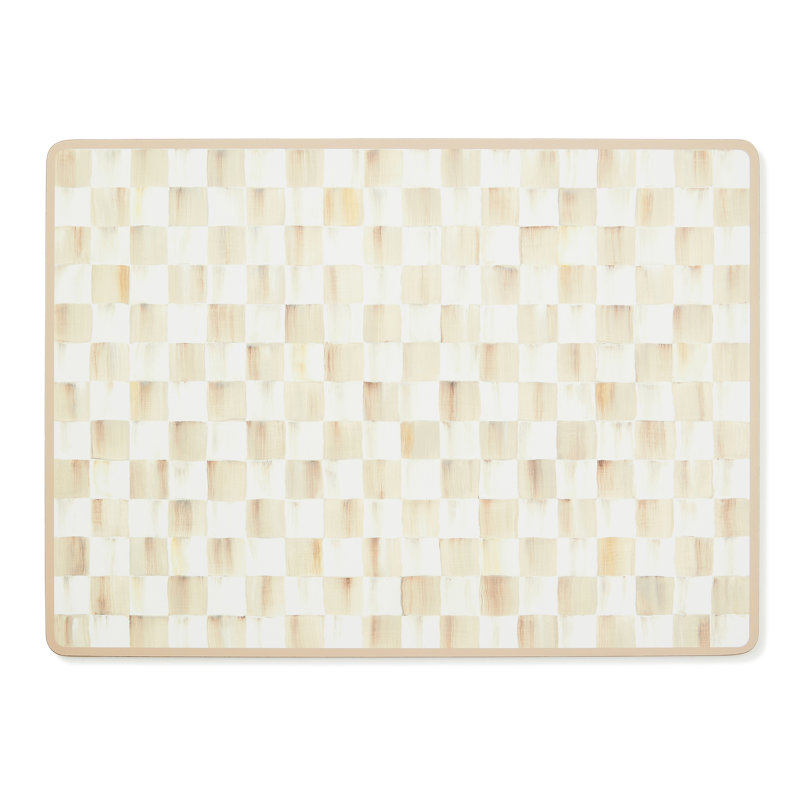 Mocha Check Cork Back Placemats, Set Of 4