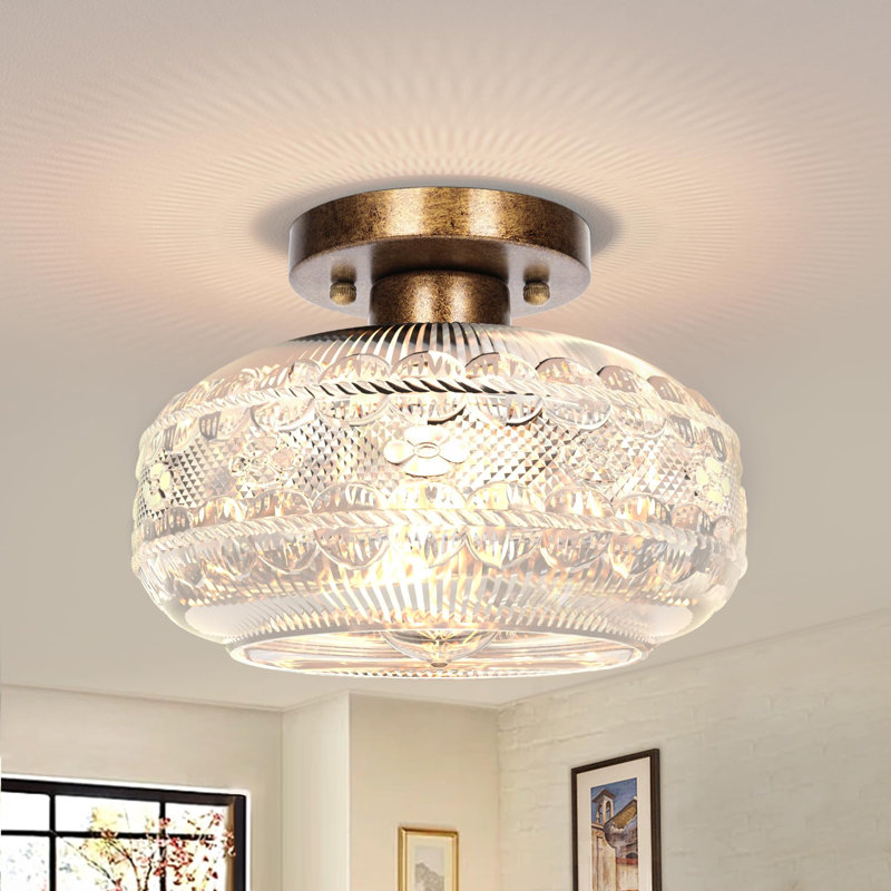 Lustre Gredmarie, Argent, Clair, H 6,88 po x l 9,38 po x P 9,38 po