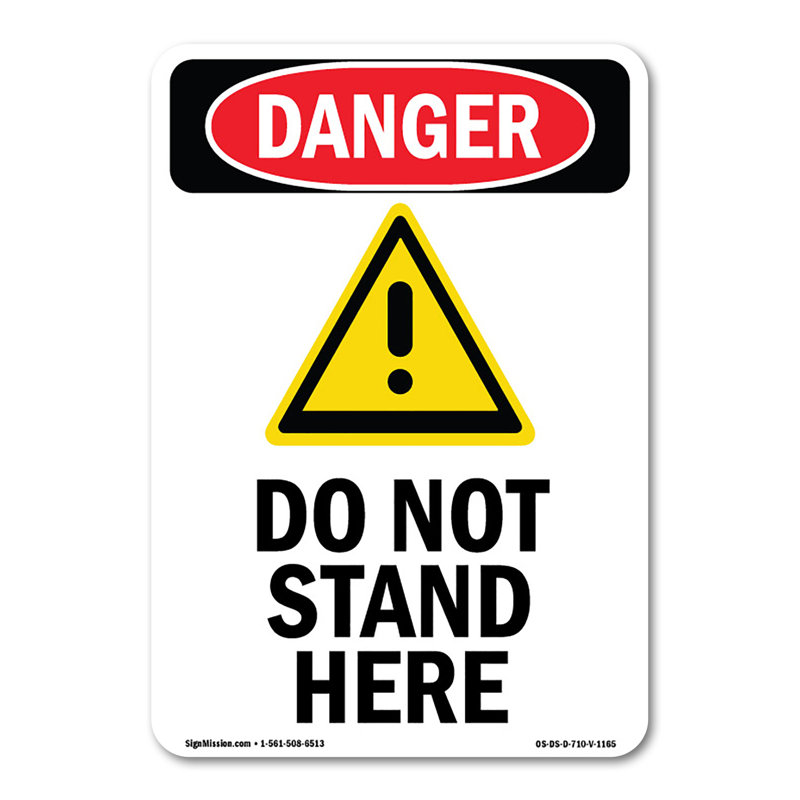 Panneau en plastique «Do Not Stand Here» 10 po x 7 po
