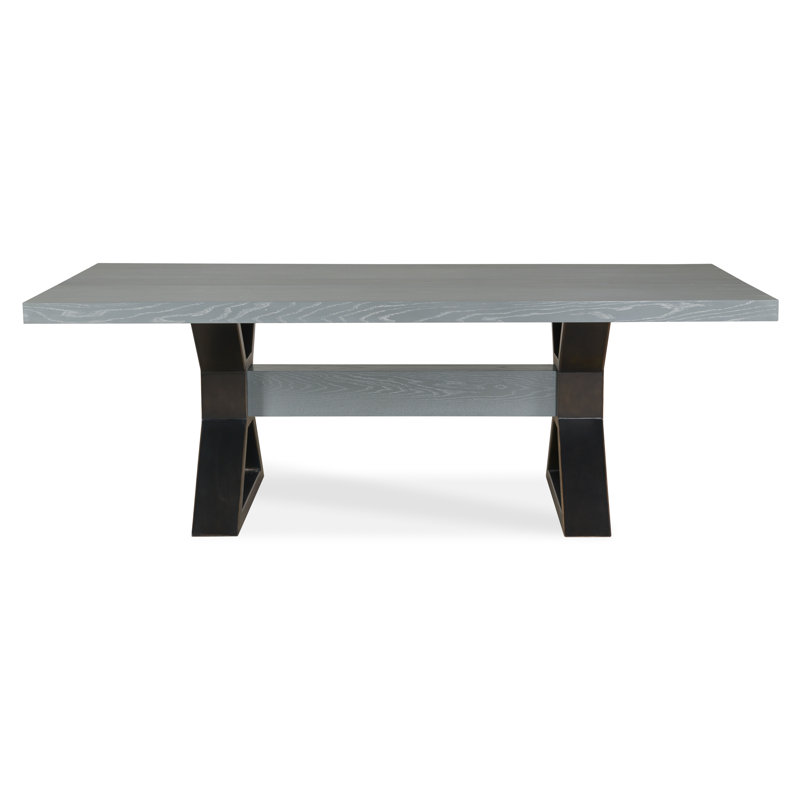 Open Sky Solid Oak Dining Table, Gray, 30" H x 120" L x 46" W