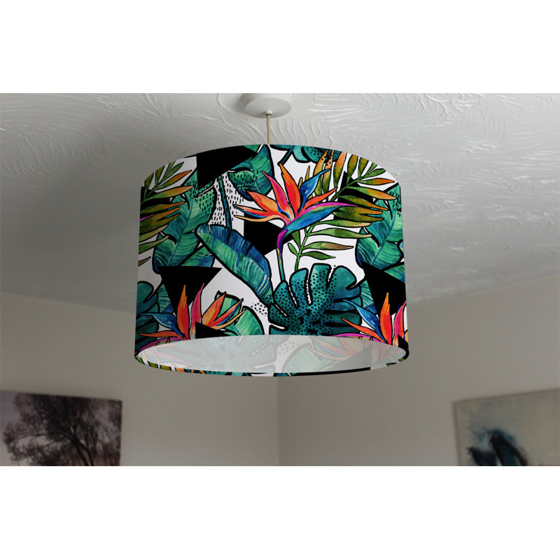 22cm H Canvas Drum Pendant Shade ( Clip On )