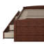 Lit plateforme double en bois pleine grandeur avec tablettes de rangement intégrées et 4 tiroirs, cadre de lit multiple avec 2 armoires