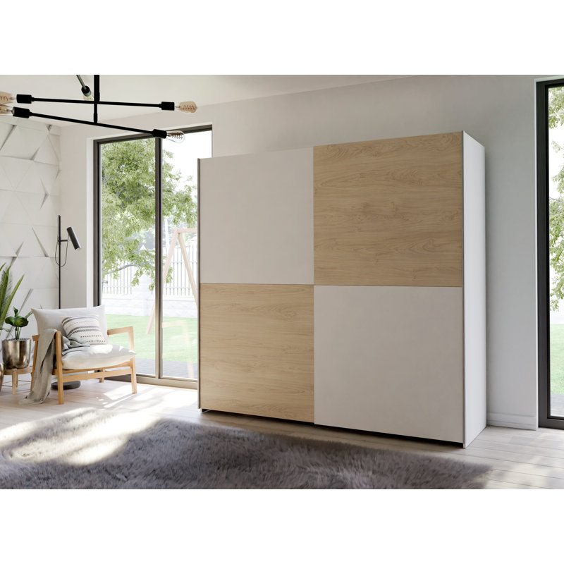 Myrtil 2 Door Manufactured Wood Wardrobe, 190cm H x 200cm W x 61cm D