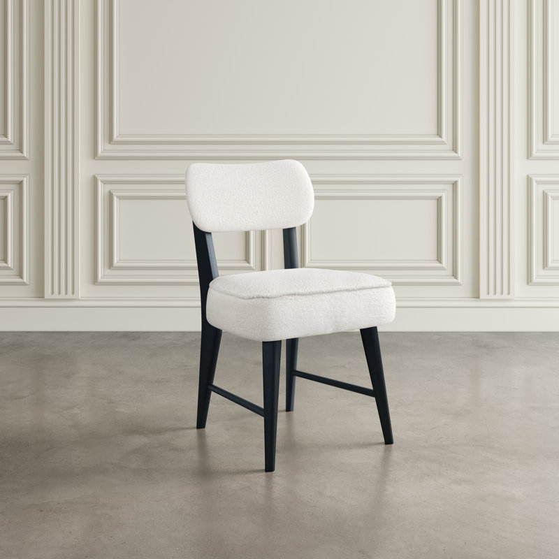 Donavan Mid-Century Modern Boucle Upholstery Dining Chair, Black