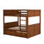 Lit superposé double au-dessus d'un lit gigogne simple en noyer - Polyvalence et durabilité-618411214