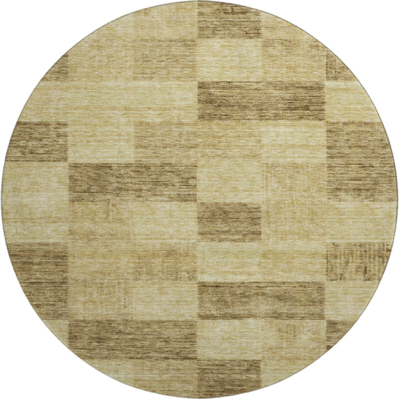 Premium Machine Washable Alves AMF1139 Geometric Rug, Round 8'