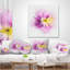 Croquis de fleur mauve avec éclaboussures - coussin décoratif imprimé floral