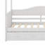 Lit simple avec auvent et lit gigogne simple, structure en bois avec tête de lit-264072414