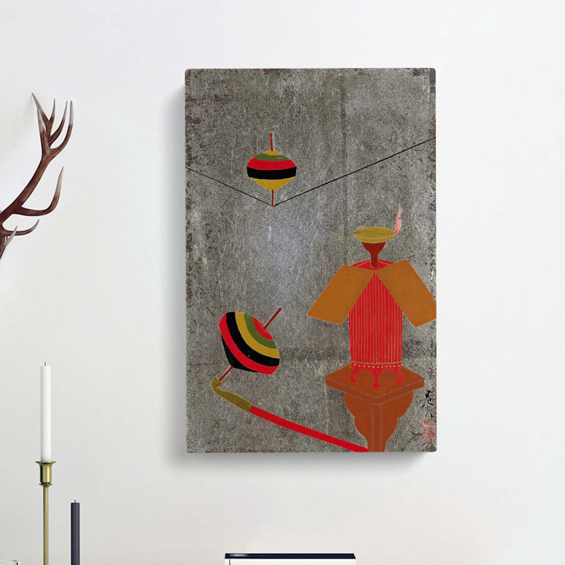 Spinning Tops by Shibata Zeshin - Wrapped Canvas Painting, 60cm H x 40cm W x 3cm D