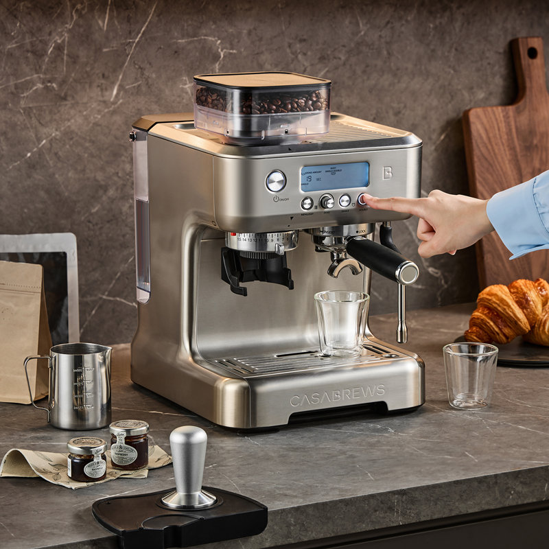 CASABREWS 5700PRO All-in-One Espresso Machine Coffee Maker with LCD Display Stainsless Steel