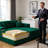 73.4" Corduroy 2-Seater Compression Sofa with Ottoman, No Assembly Required, Foam & Independent Pocket Springs-1444038025