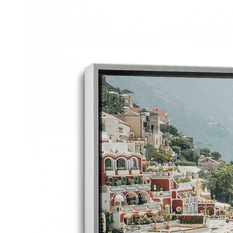 Impression sur toile Positano, H 8,75 po x l 12,75 po x P 1,75 po, Cadre en chrome poli, 1