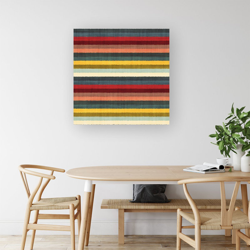 Striped Brish Pattern - Wrapped Canvas Print, 16cm H x 16cm W x 3.8cm D