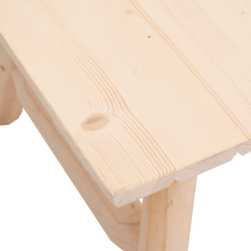Ensemble de conversation pour 2 personnes en bois massif, Naturel