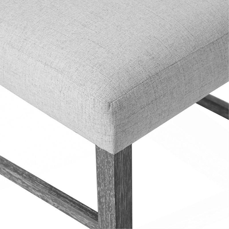 Ensemble de 4 chaises de salle à manger en bois rembourrées en tissu, Gris