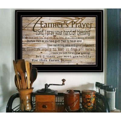 «A Farmer's Prayer», impression encadrée de décoration murale pour la maison par Cindy Jacobs