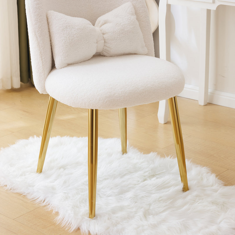 Winao 21.26'' W Make-Up Chair, Cream