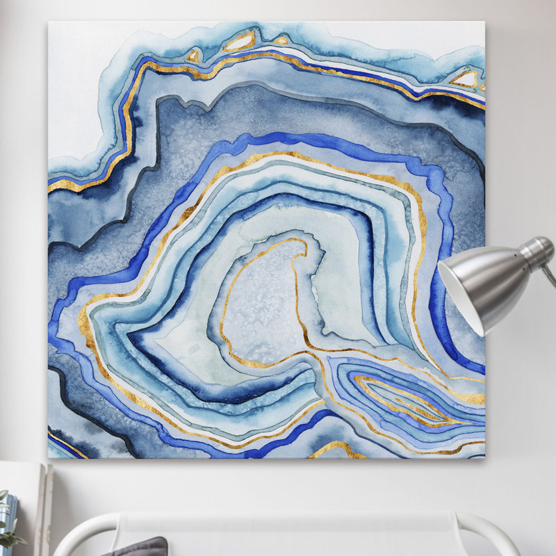 Cobalt Agate I - Wrapped Canvas Painting, 46 cm H x 46 cm W x 4 cm D