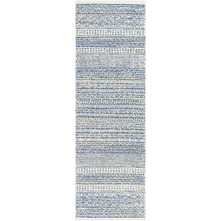 Abdera Hand-Tufted Wool Dark Blue/Ivory Rug
