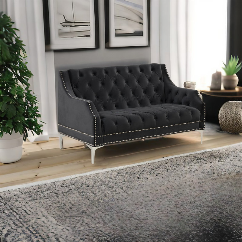 Canapé Haliyah, 100 % polyester noir