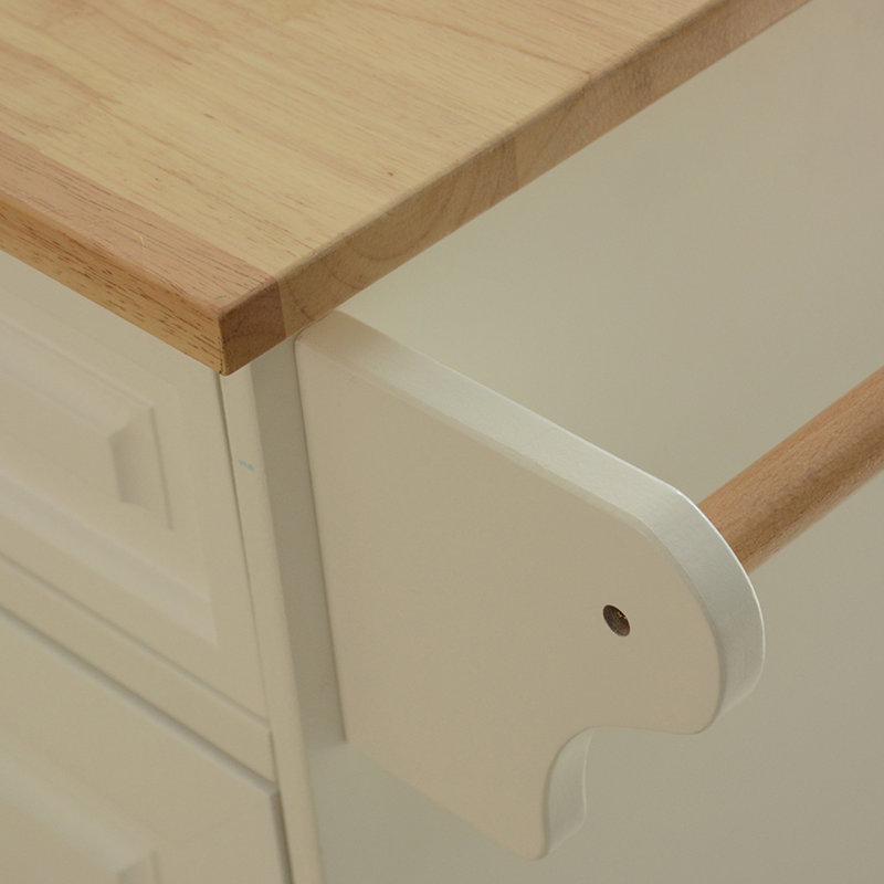 Kitchen Island With Adjustable Shelf 2 Drawers 2 Side Racks For Different Utensils