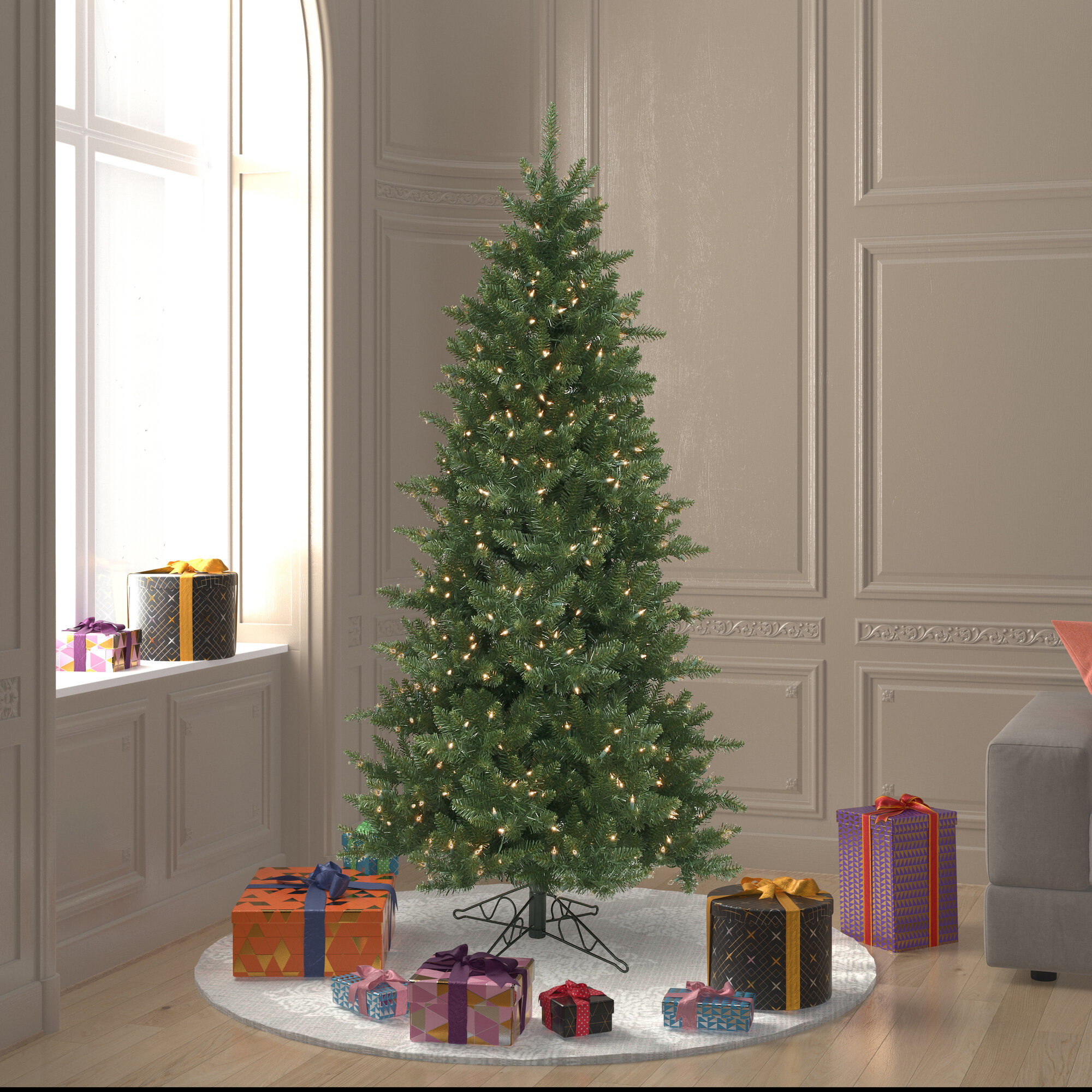 The Twillery Co.® Peabody 6.5' Green Fir Trees Slim Artificial