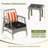 3 Pcs Patio Pe Wicker Furniture Set With 5-level Adjustable Backrest Bistro Set