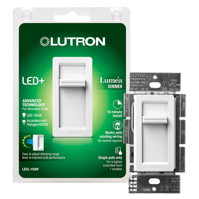 Gradateur à glissière 150 W Lutron Lumea, Blanc