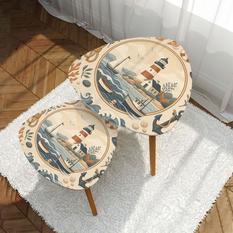 Ensemble de 2 tables basses gigognes Triangle