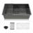 33'' L Gunmetal Black Single Bowl Stainless Steel Undermount Kitchen Sink 16 Gauge Handmade Sink with Sink Grid