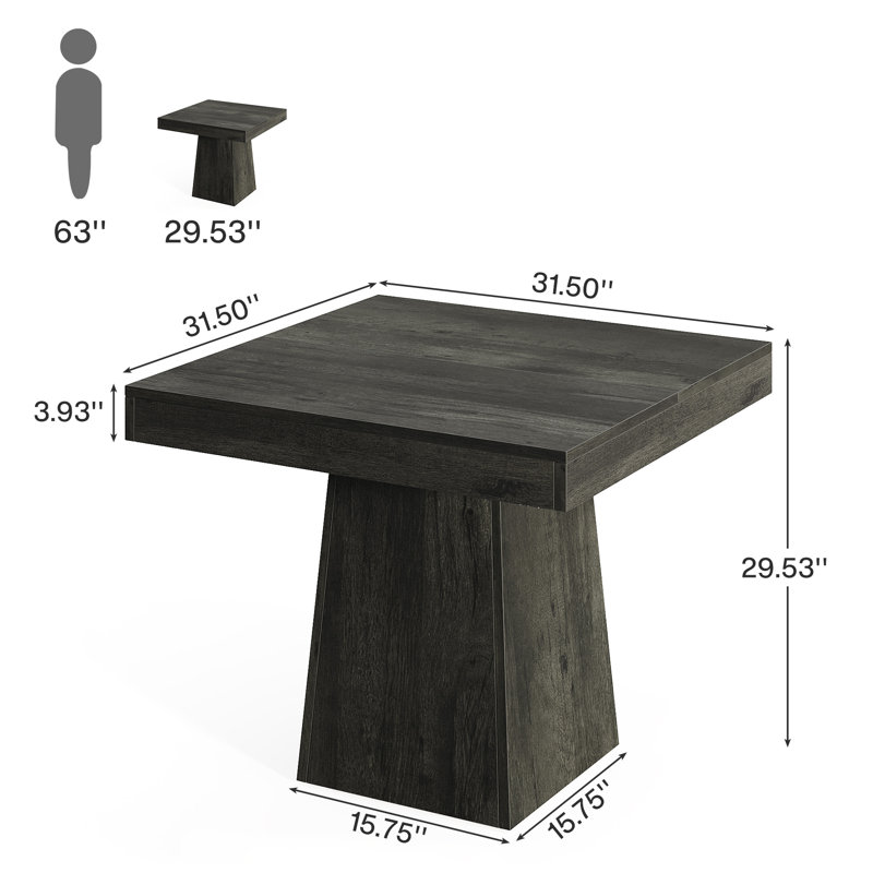 Table de salle à manger 31,5 pouces, table de salle à manger, Gris foncé
