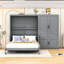 Grand lit escamotable en bois avec tablettes-1420876881