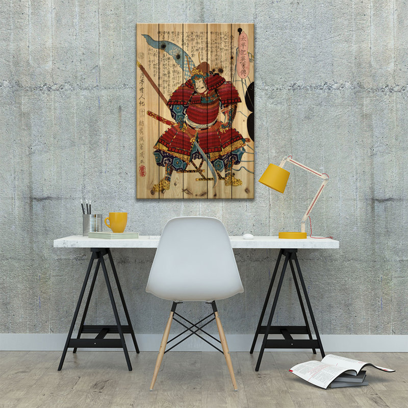 " Samurai With Naginata " by Unknown Artist, 18" W x 26" H