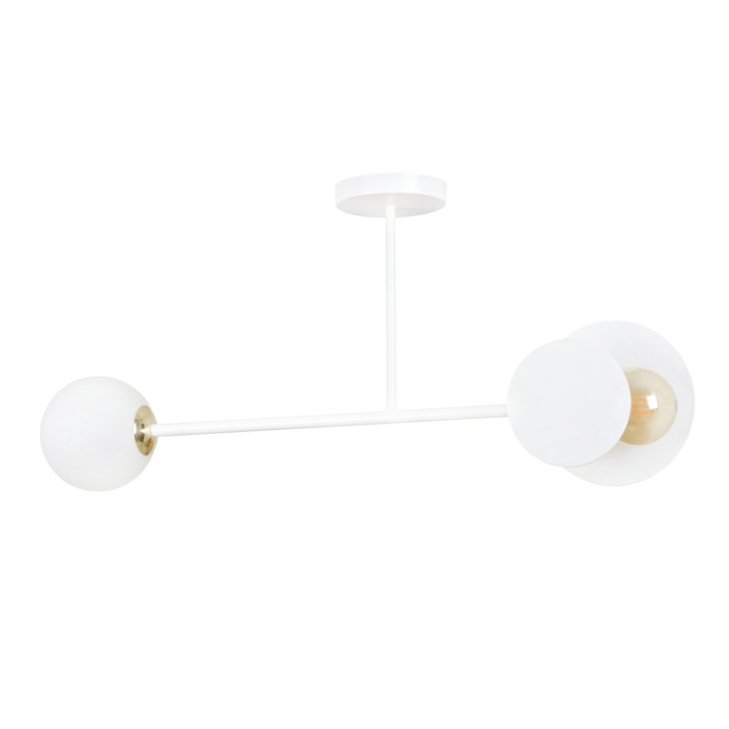 Cifuentes Glass Semi Flush Mount, White