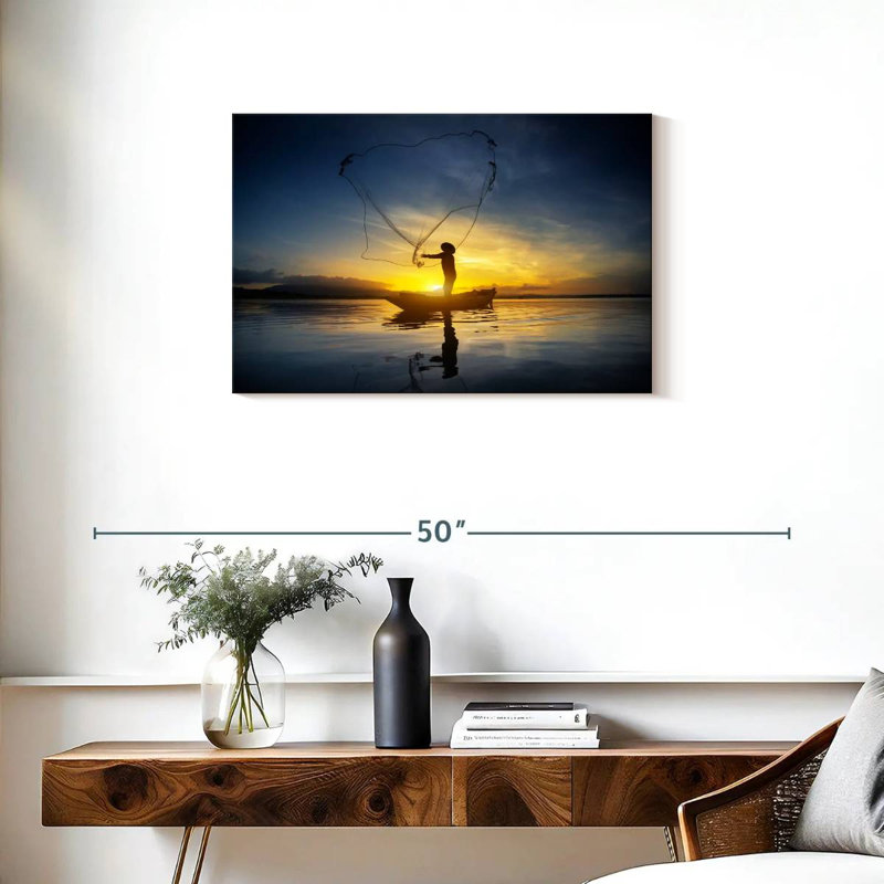 Senne Early Morning Fishing, 20" H x 30" W